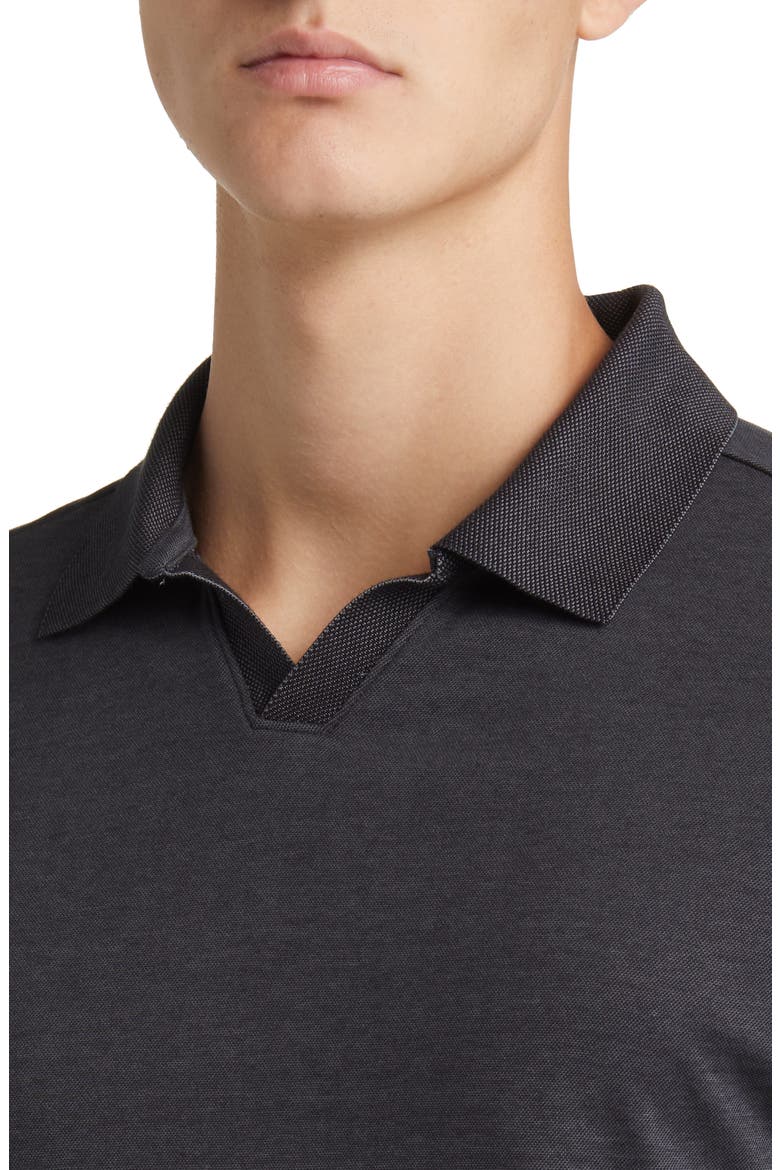 Adison Long Sleeve Johnny Collar Polo, Alternate, color, CHARCOAL