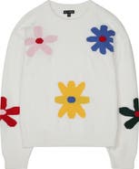 Ava & Yelly Kids' Colorful Flower Sweater