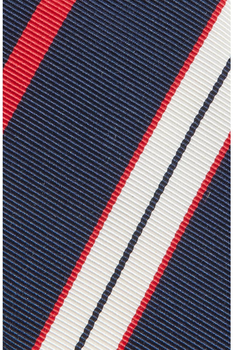 Variegated Rep Stripe Silk & Cotton Tie, Alternate, color, RED WHITE BLUE WHITE