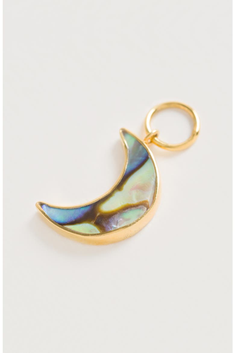 Necklace with Paua Moon, Alternate, color, Green
