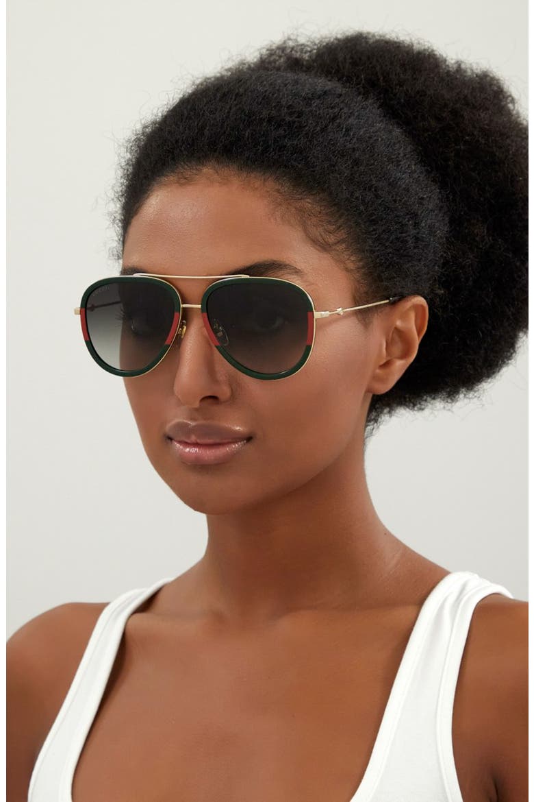57mm Aviator Sunglasses, Alternate, color, MEDIUM GOLD