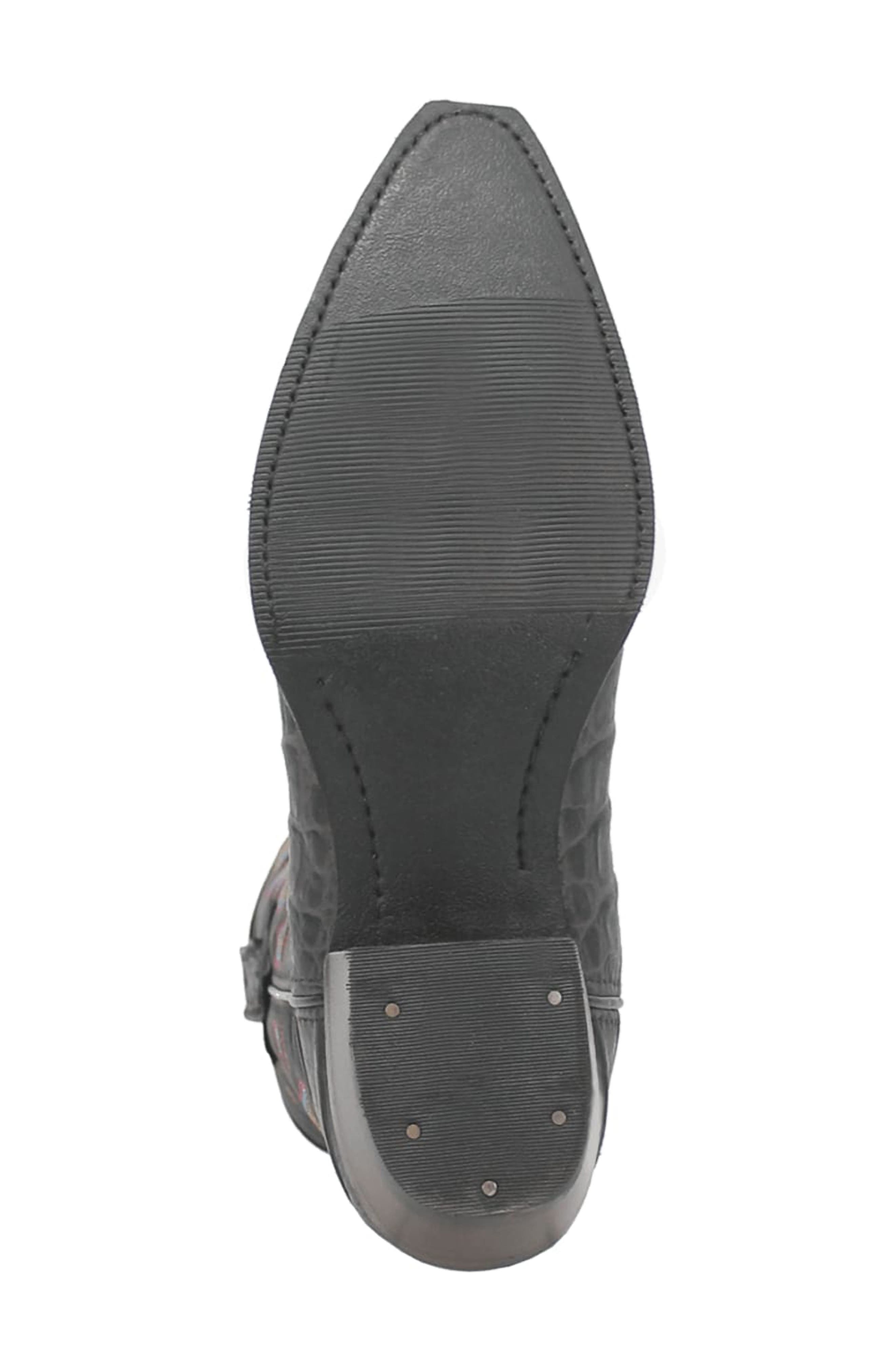 Dingo Gator Embossed Cowboy Boot, Alternate, color, Black