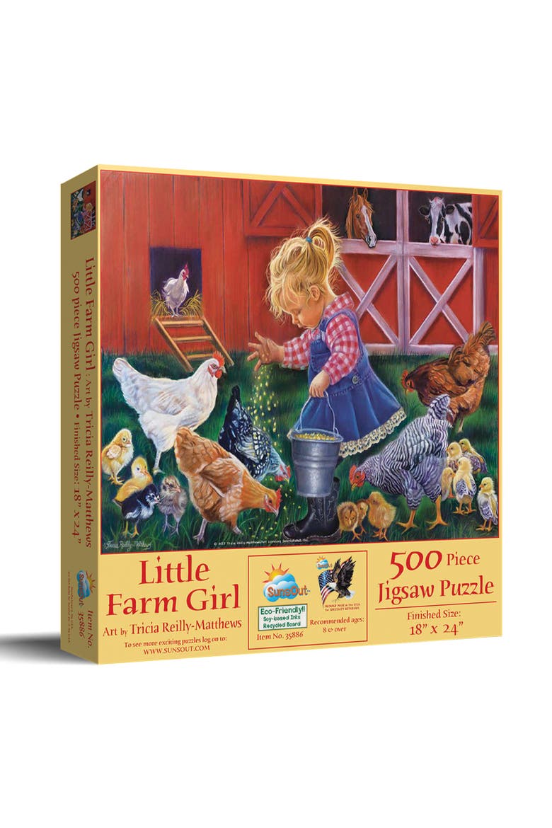Little Farm Girl 500 piece Jigsaw Puzzle for Adults, Main, color, Multicolor