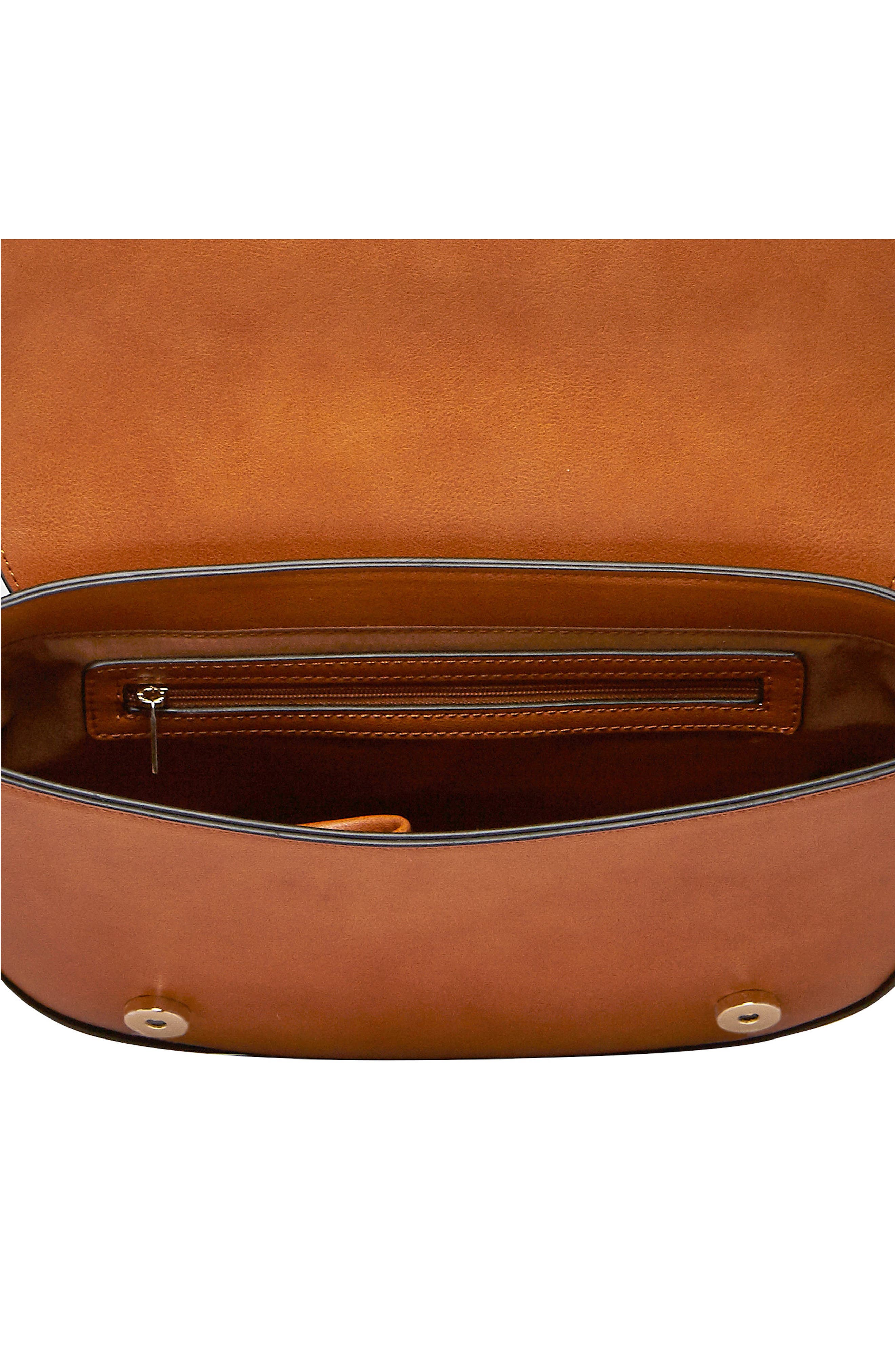 Lola Vegan Leather Crossbody Saddle Bag, Alternate, color, TAN