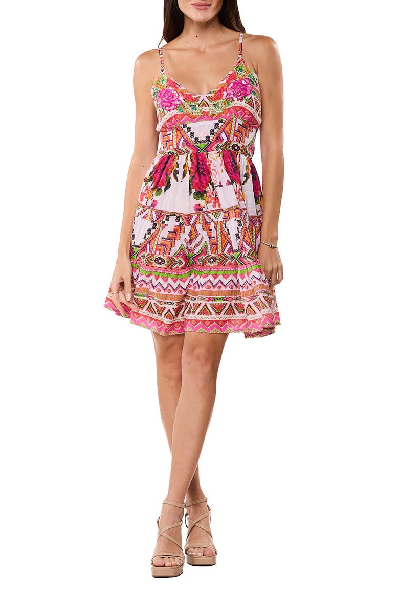 Flutter Waist Dress, Main, color, PINK