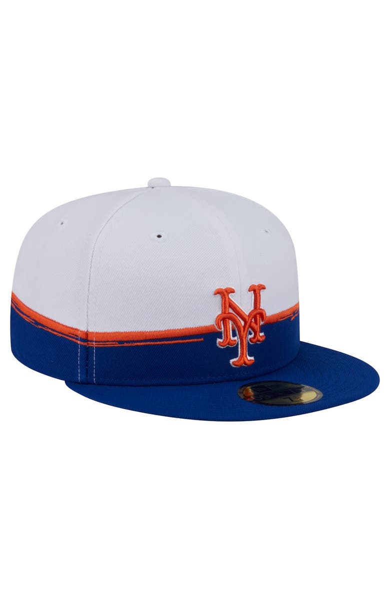New Era Men's New Era  Royal/White New York Mets Paint Stroke 59FIFTY Fitted Hat, Alternate, color, Royal