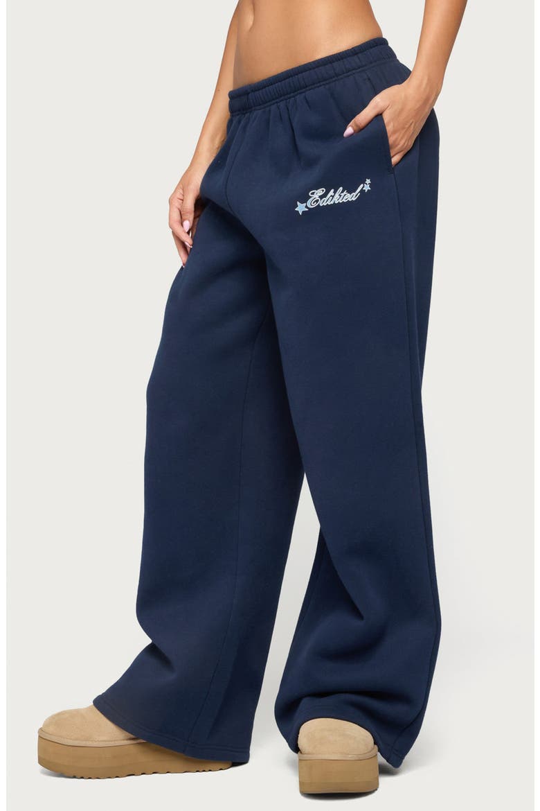 Club Edikted Wide Leg Sweatpants, Main, color, NAVY