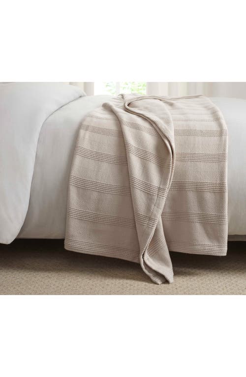Vellux Textured Cotton Throw Blanket In Brown