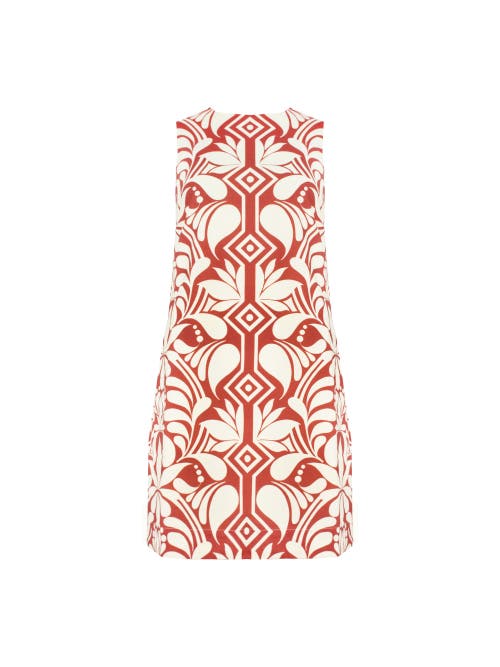 Ro&zo Tile Printed Shift Dress In Pink