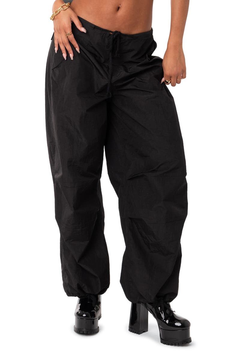 Rian Nylon Cargo Pants, Main, color, BLACK