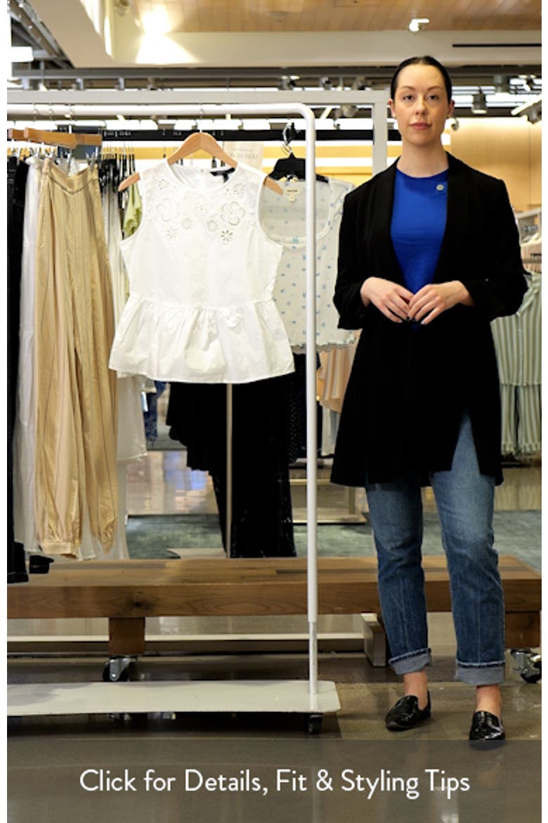 Vera Floral Eyelet Cotton Peplum Top video