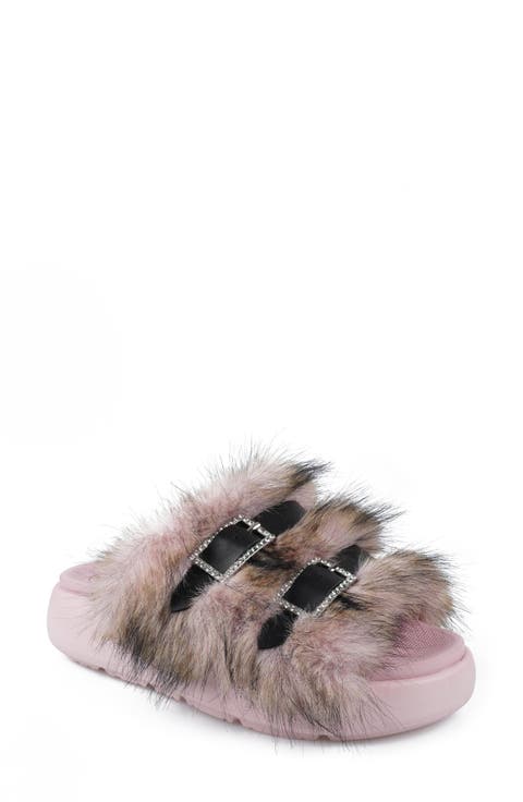 Fire Faux Fur Platform Sandal (Women)