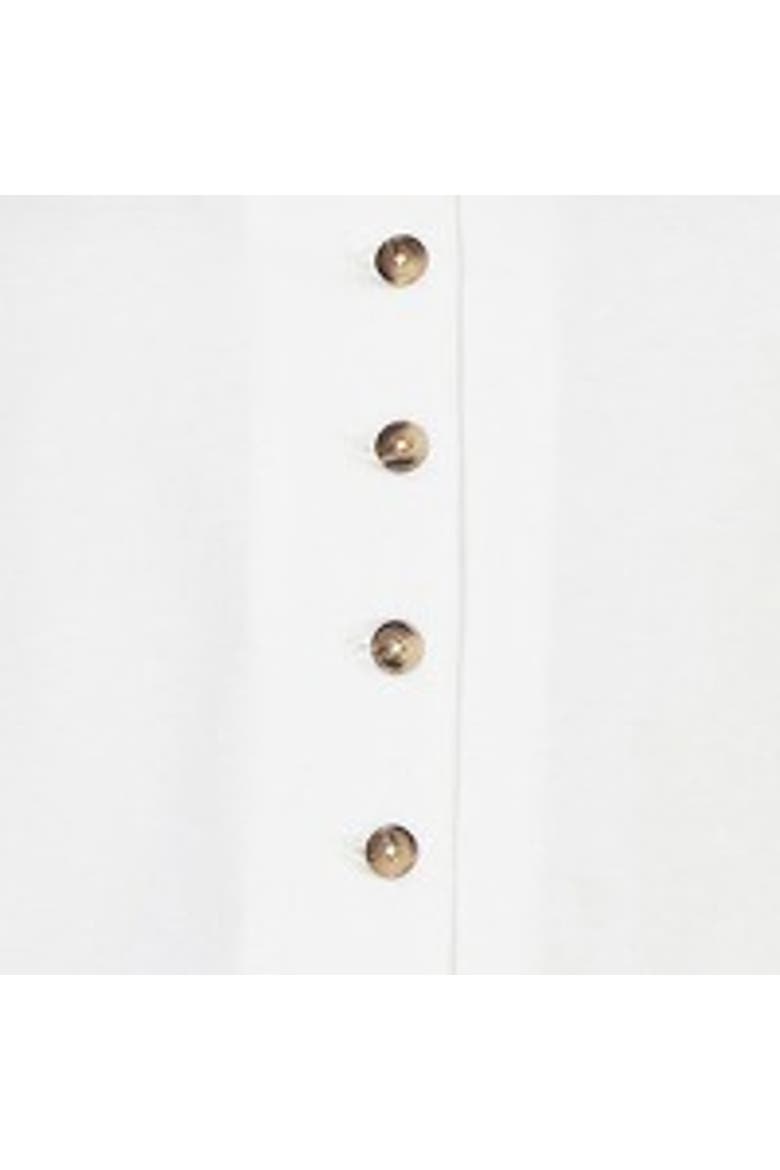 Cotton Button Detail T-Shirt, Alternate, color, White