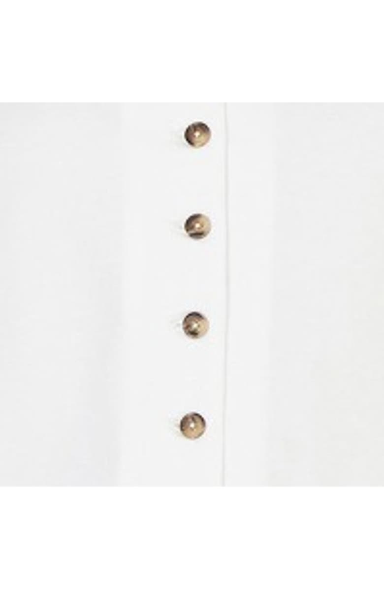 Yumi Cotton Button Detail T-Shirt, Alternate, color, White