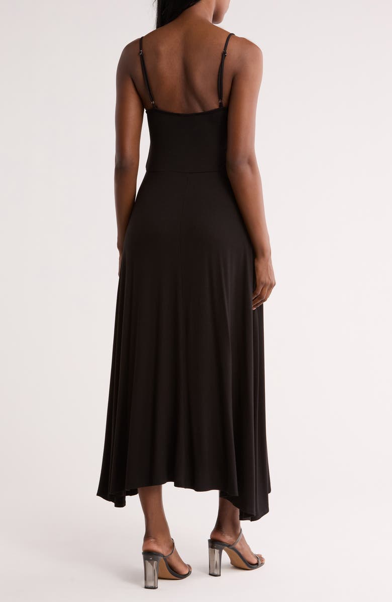 Loveappella Drape Midi Dress, Alternate, color, Black