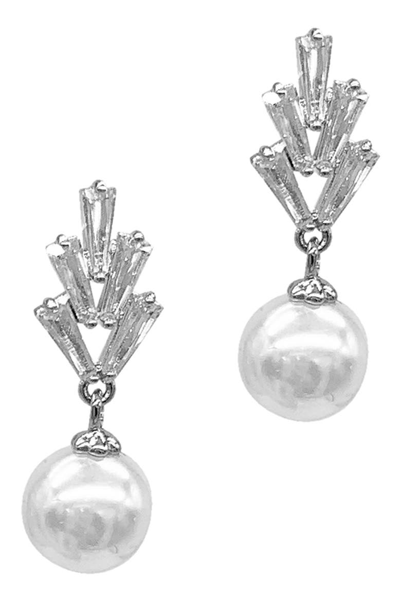 Art Deco 5-5.5mm Cultured Pearl Drop Earrings, Main, color, WHITE