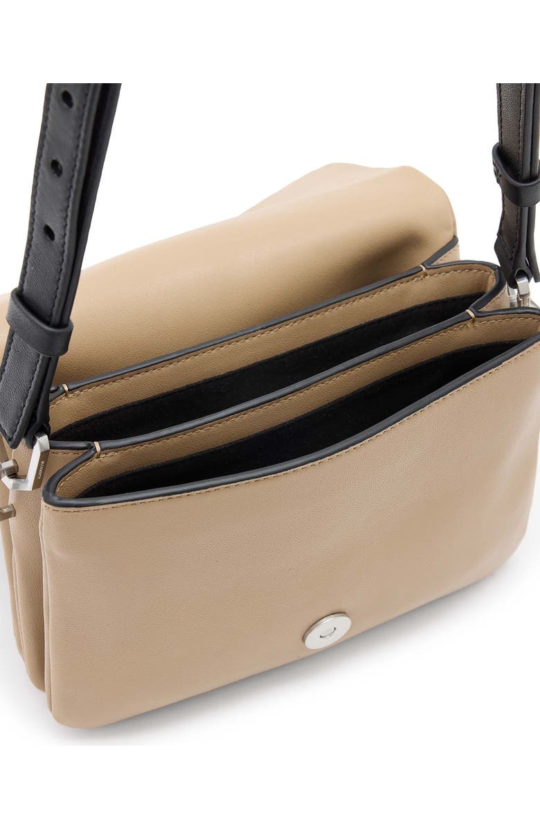 AllSaints Jupiter Leather Crossbody Bag, Alternate, color, Mink Brown