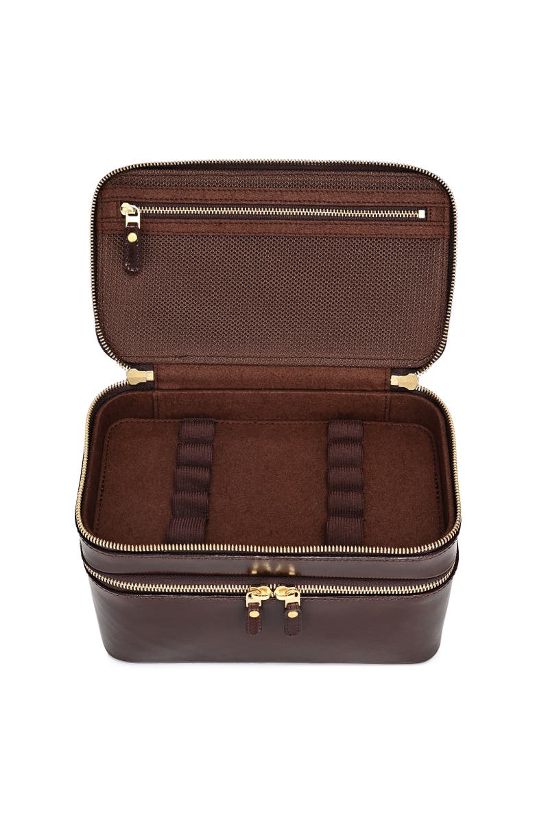 OLD TREND Ixia Genuine Leather Vanity Mini Trunk, Alternate, color, Brown