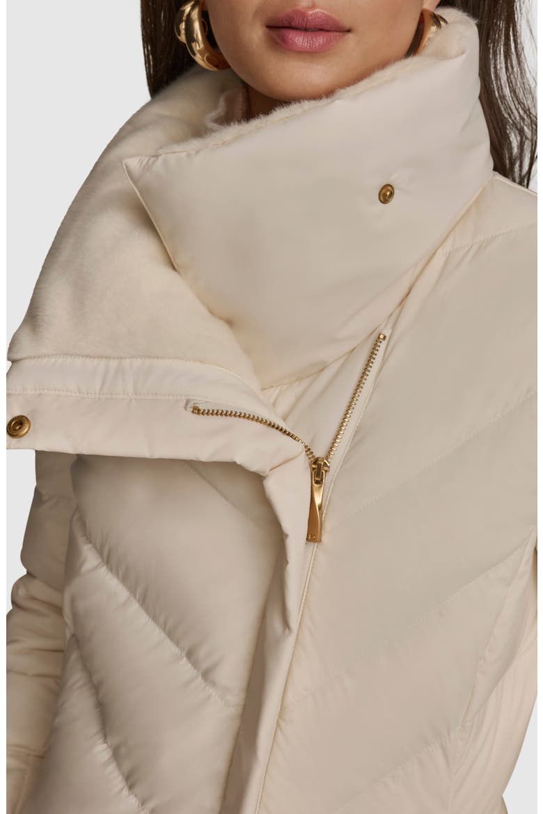 Water Resistant Chevron Down Puffer Coat, Alternate, color, CREAM