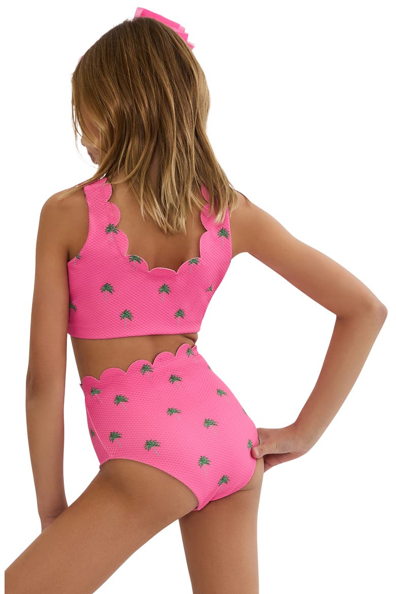 Kids' Little Madison & Bea Two-Piece Swimsuit, Alternate, color, FLAMINGO FRONDS