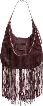 Jimmy Choo Bar Medium Leather Fringe Hobo