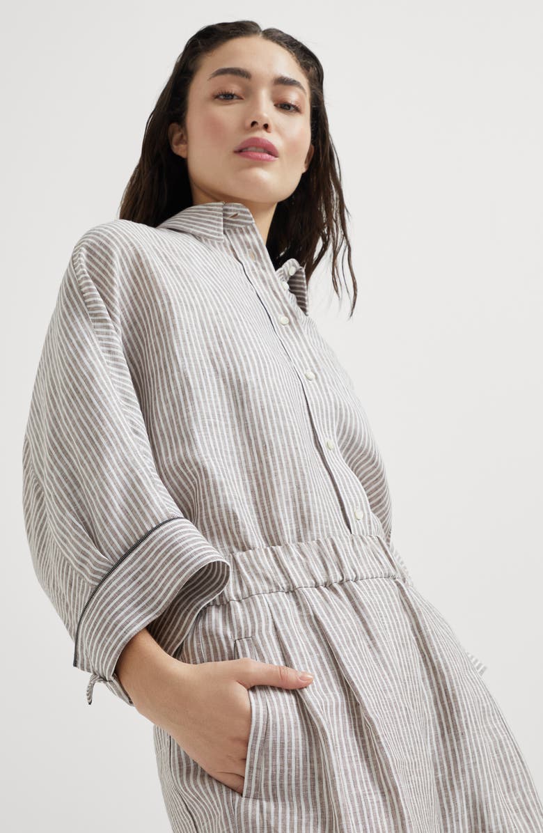 Brunello Cucinelli Striped baggy shorts, Alternate, color, 