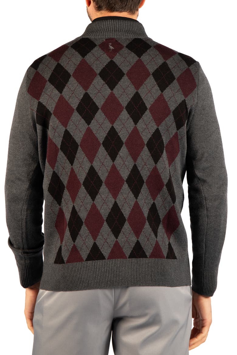 Argyle Quarter Zip Sweater, Alternate, color, CHARCOAL