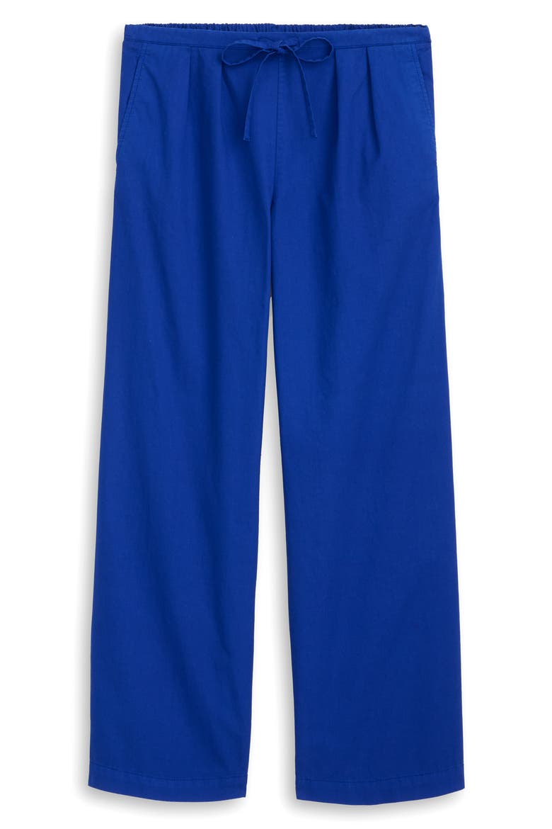 Hudson Pleated Wide Leg Cotton Twill Pants, Alternate, color, COBALT BLUE