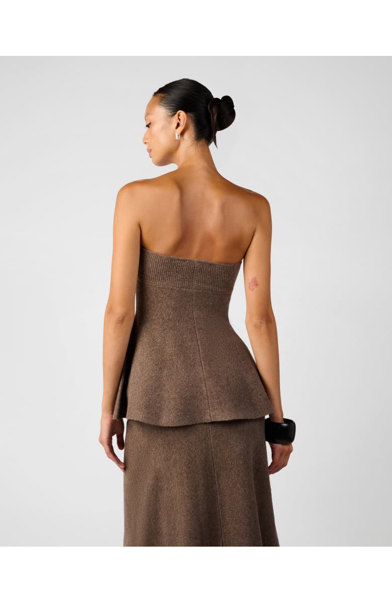 WeWoreWhat Strapless Peplum Top, Alternate, color, Brown