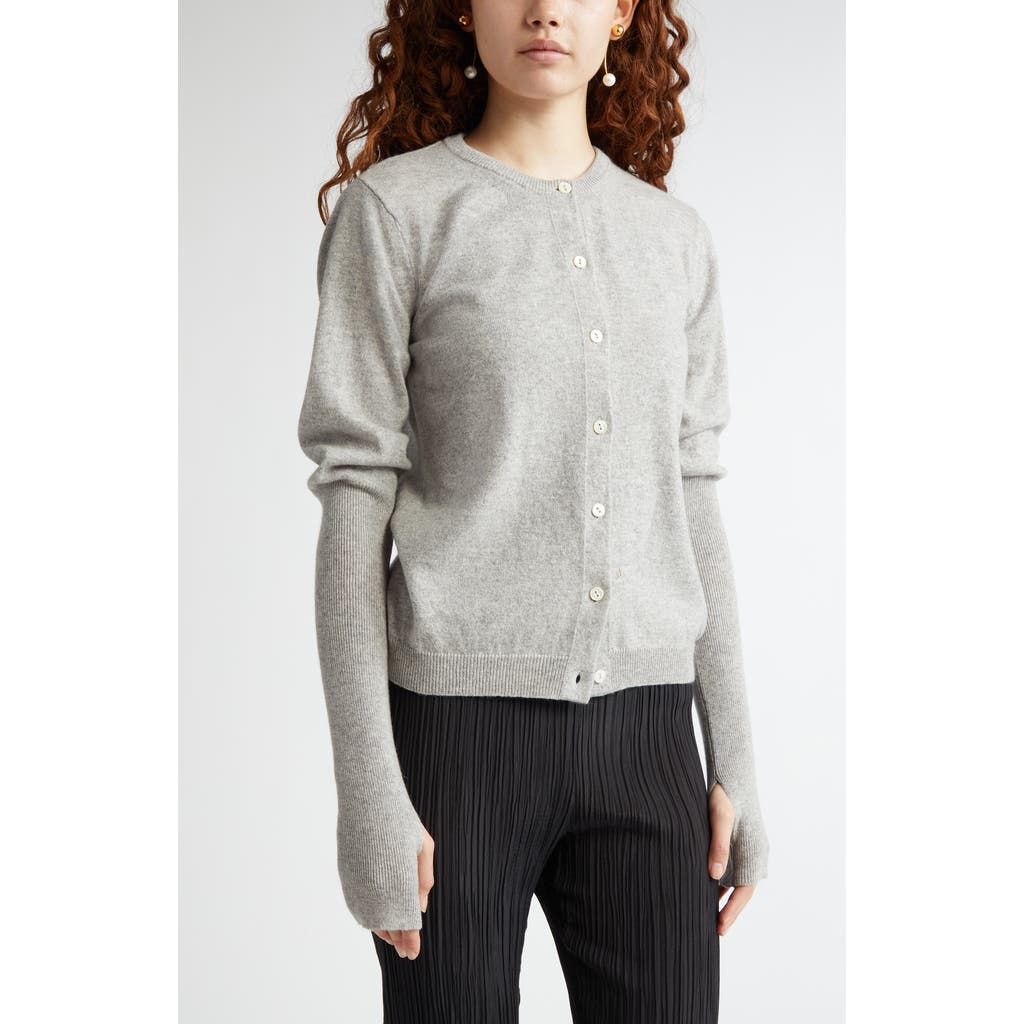 Shop Bite Studios Cashmere Rib Cardigan In Grey Melange