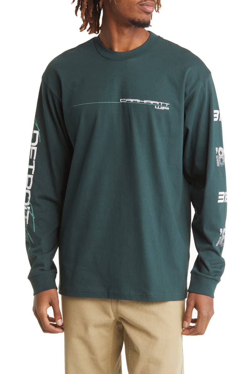 Carhartt Work In Progress Detroit Turbo Long Sleeve Organic Cotton Graphic Tee, Main, color,