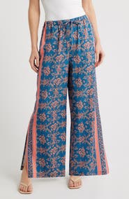 CITY BLUES Floral Side Slit Lounge Pants