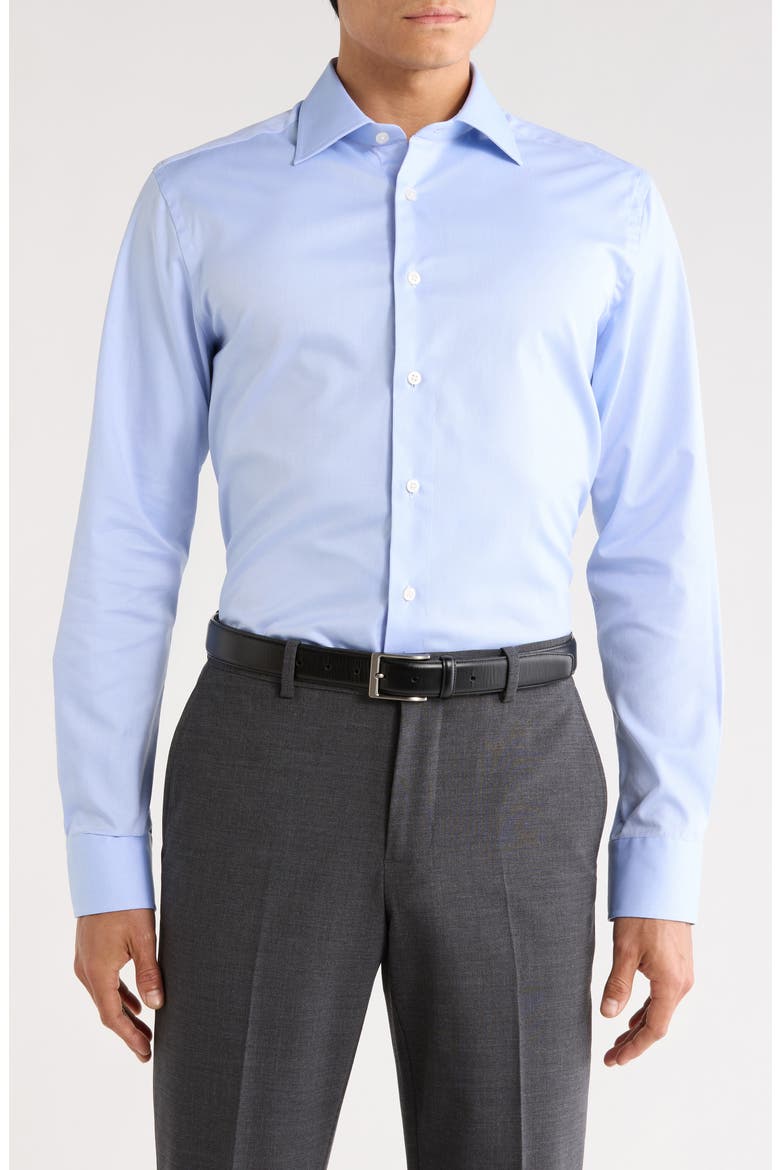Dream Light Blue Cotton Stretch Twill Dress Shirt, Main, color, LIGHT BLUE
