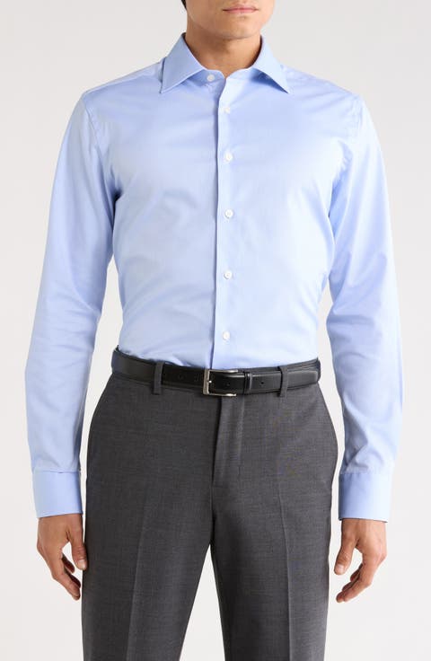Dream Light Blue Cotton Stretch Twill Dress Shirt (Nordstrom Exclusive)