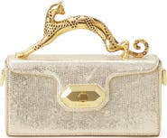 Lanvin Pencil Cat Nano Bag In Crackled Metallic Leather