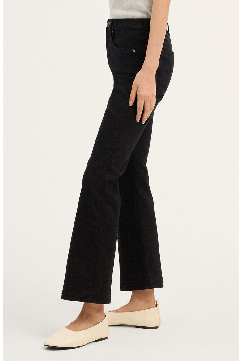 The Flare Crop Super Stretch Jeans, Alternate, color, BLACK RINSE WASH