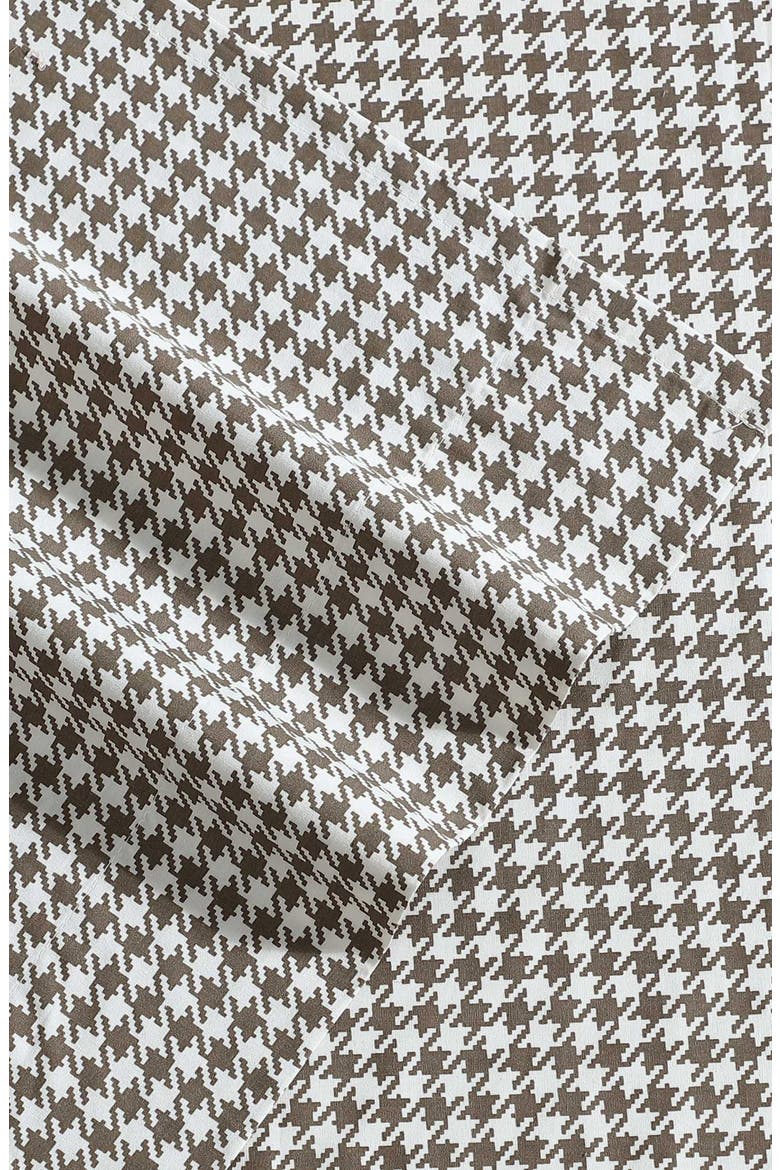 Harrison Houndstooth Cotton Percale Sheet Set, Alternate, color, OLIVE MULTI