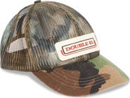 Double RL Logo Patch Camo Print Snapback Trucker Hat