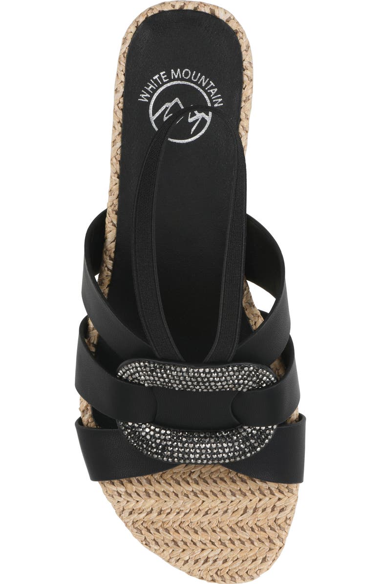 White Mountain Footwear Atavi Wedge Espadrille Sandal, Alternate, color, Black/ Smooth