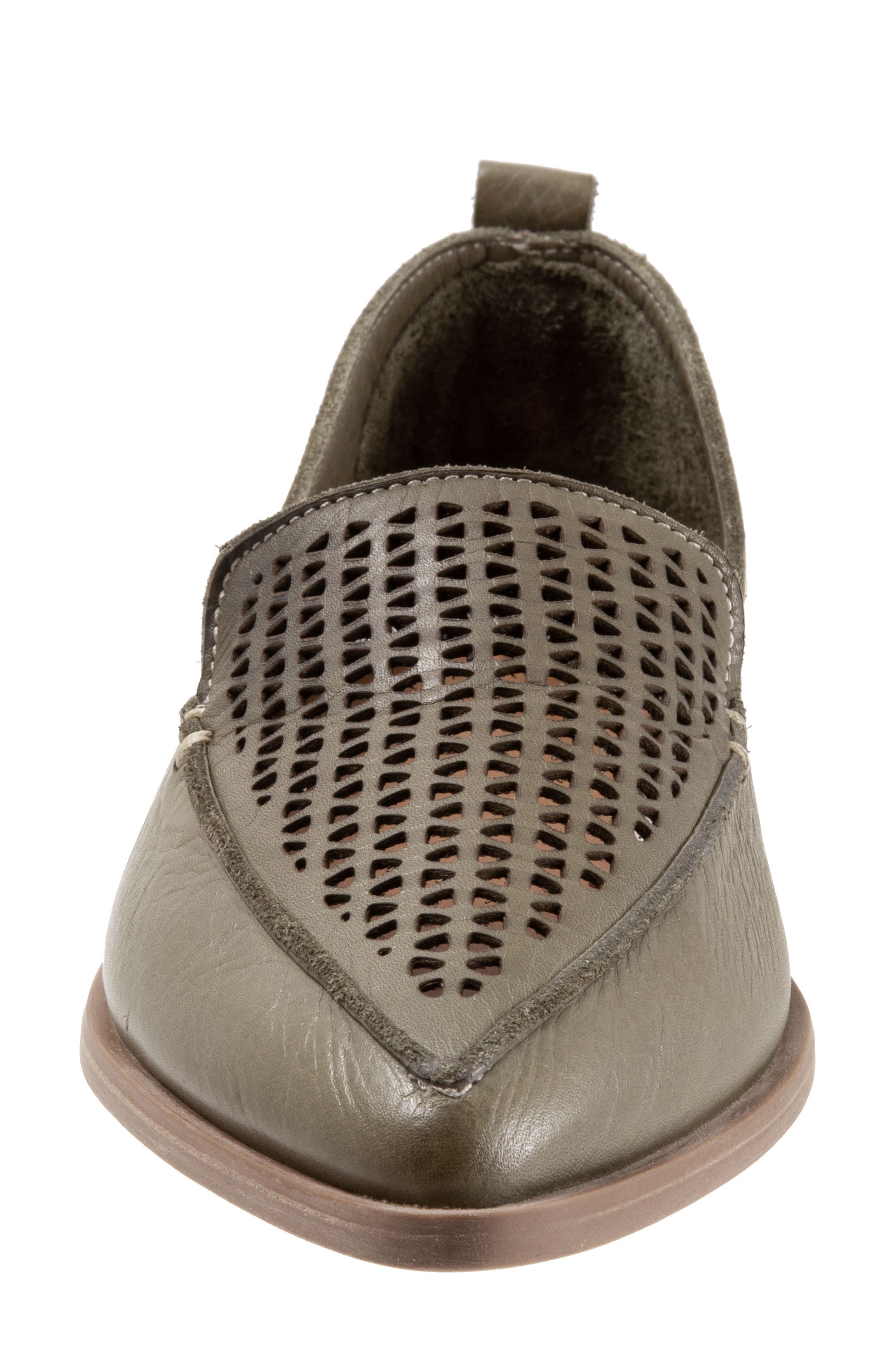 Bueno Blazey Pointed Toe Flat, Alternate, color, Sage Leather