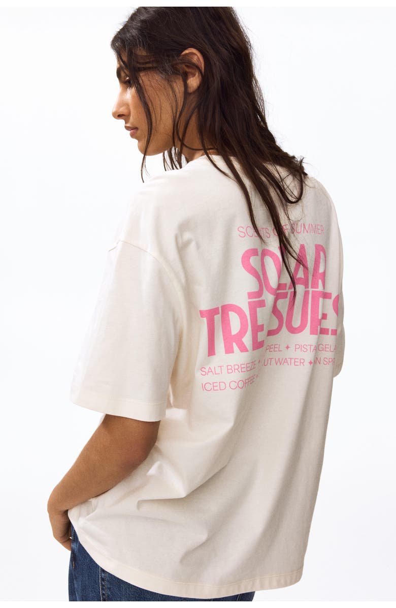 H&M Oversized T-shirt, Alternate, color, Cream/Solar Treasures