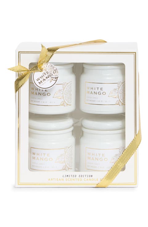 White Mango Set of 4 Mini Candles