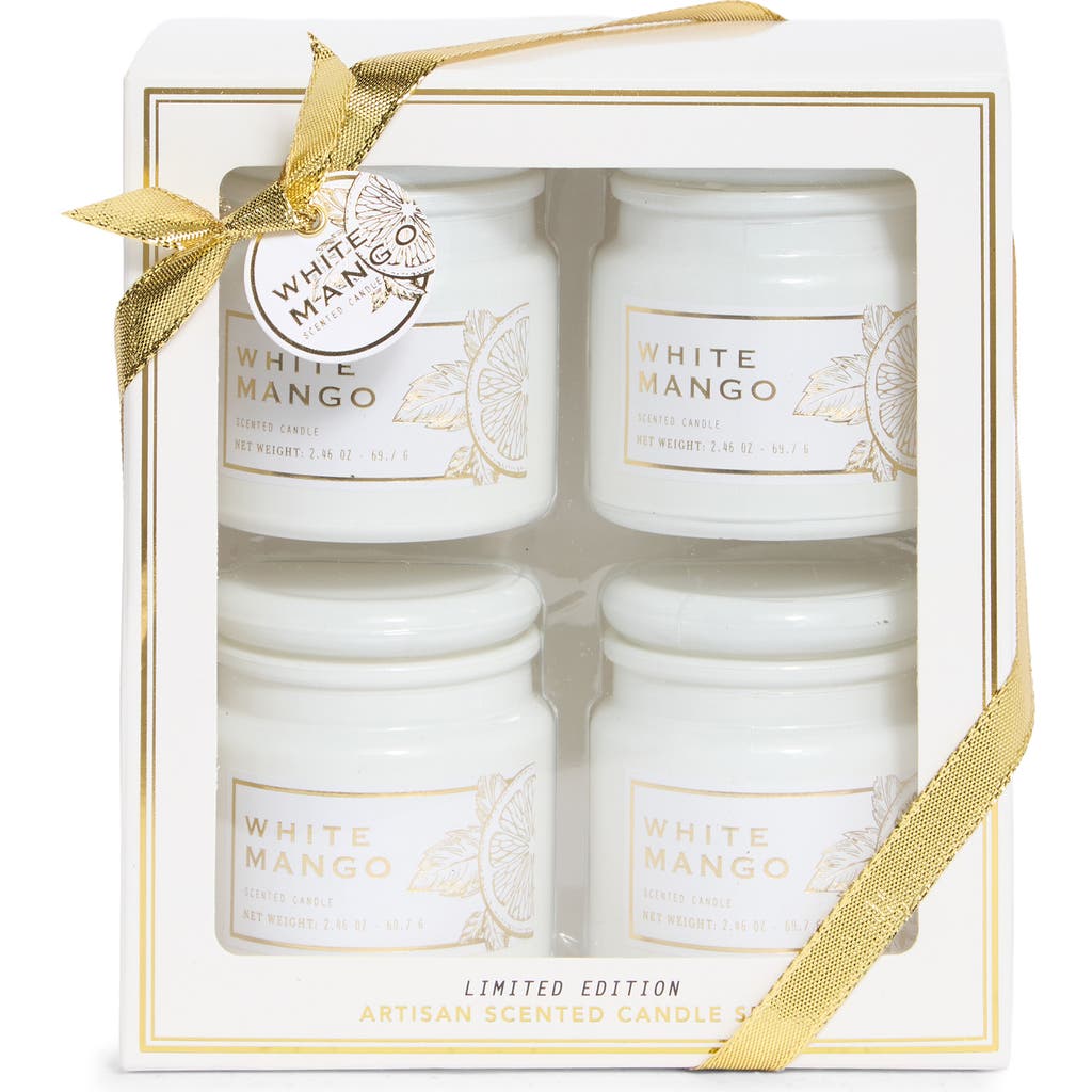 Portofino Candles White Mango Set Of 4 Mini Candles In White