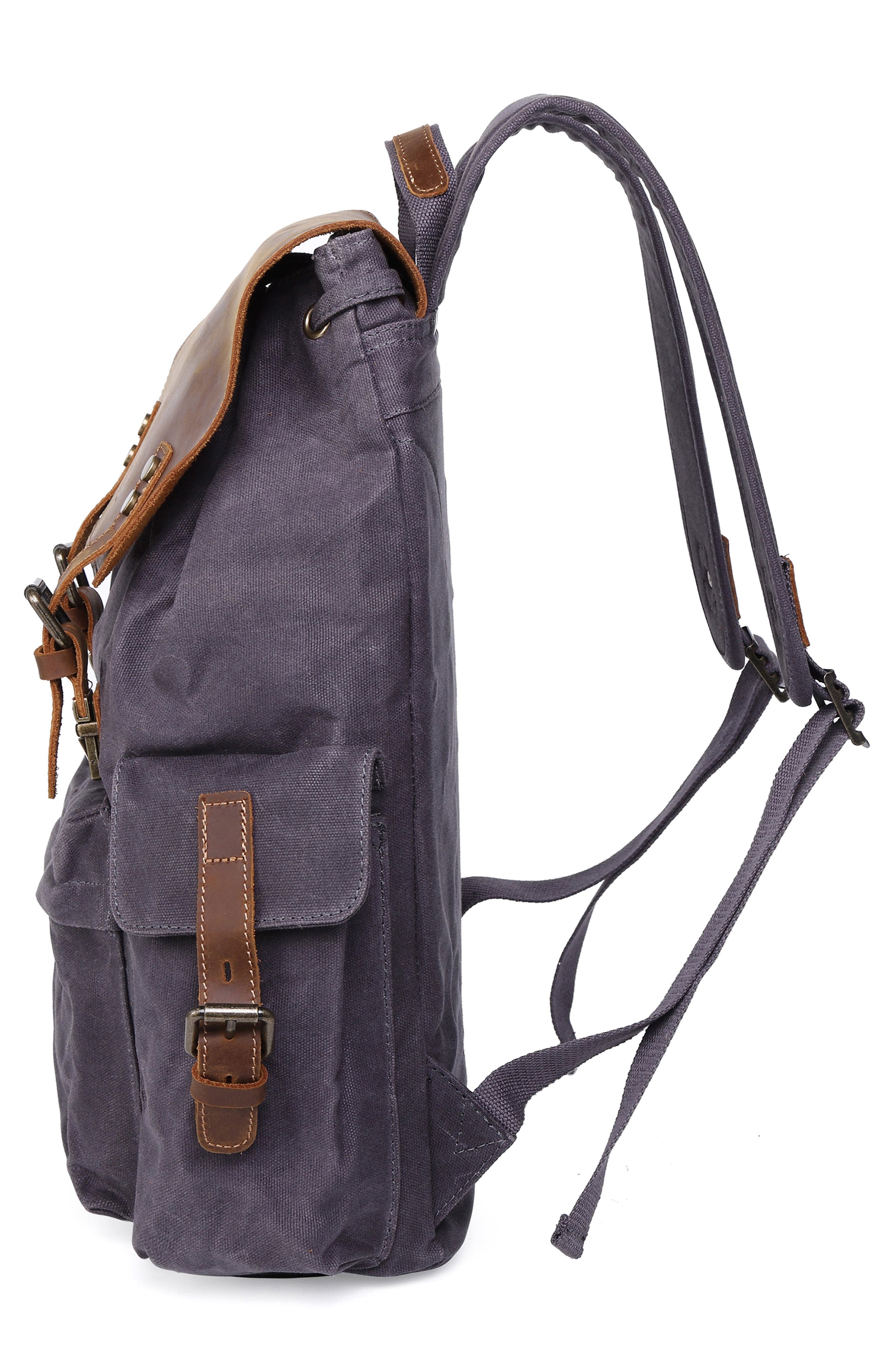 THE SAME DIRECTION Stone Creek Waxed Canvas Backpack, Alternate, color, Grey