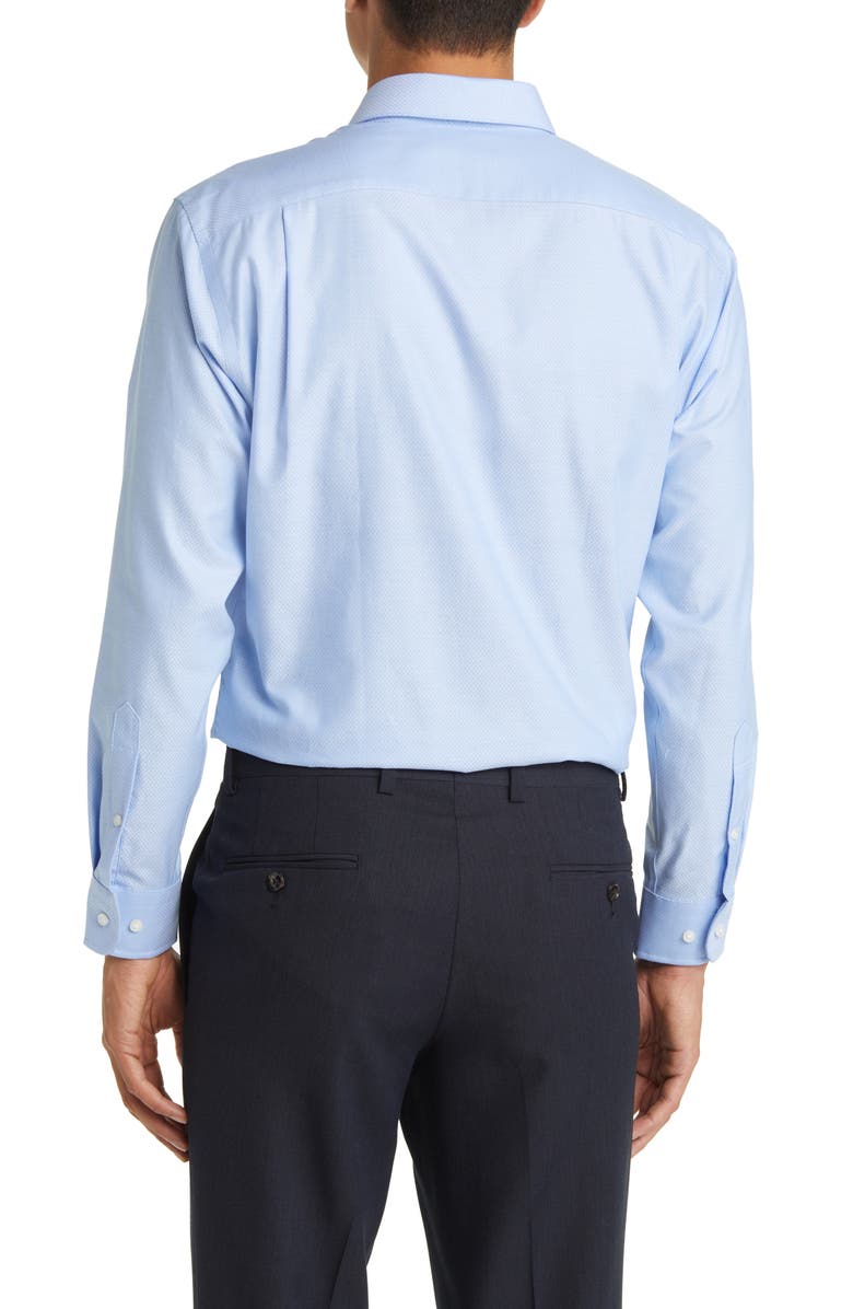 Nordstrom Trim Fit Non-Iron Dress Shirt, Alternate, color, Blue Powder Bobbi Dobby