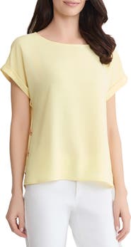 Jones New York Button Side Short Sleeve Top