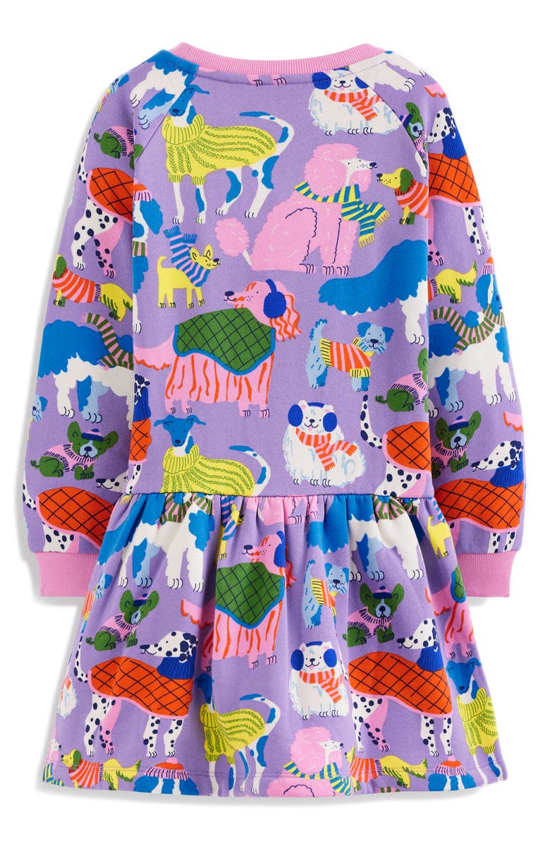 Mini Boden Kids' Cozy Sweatshirt Dress, Alternate, color, Eggshell Blue Cosy Dogs