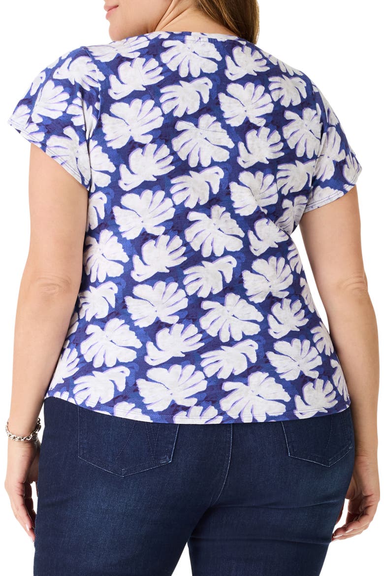Shadow Palm Flutter Sleeve T-Shirt, Alternate, color, BLUE MULTI