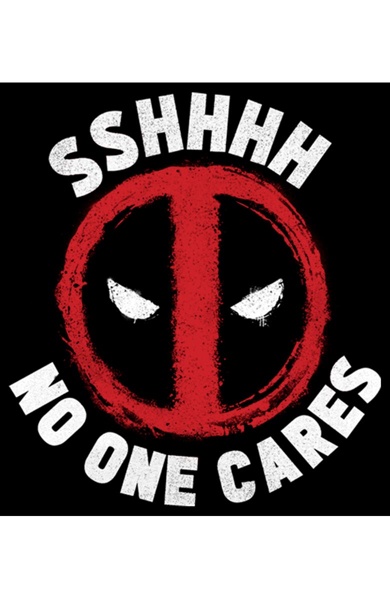 Marvel Men's Marvel Deadpool Sshhhh... No One Cares Graphic T-Shirt, Alternate, color, Black