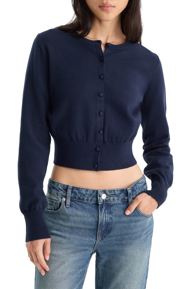The Fine Knit Cardigan, Main, color, NEW NAVY002